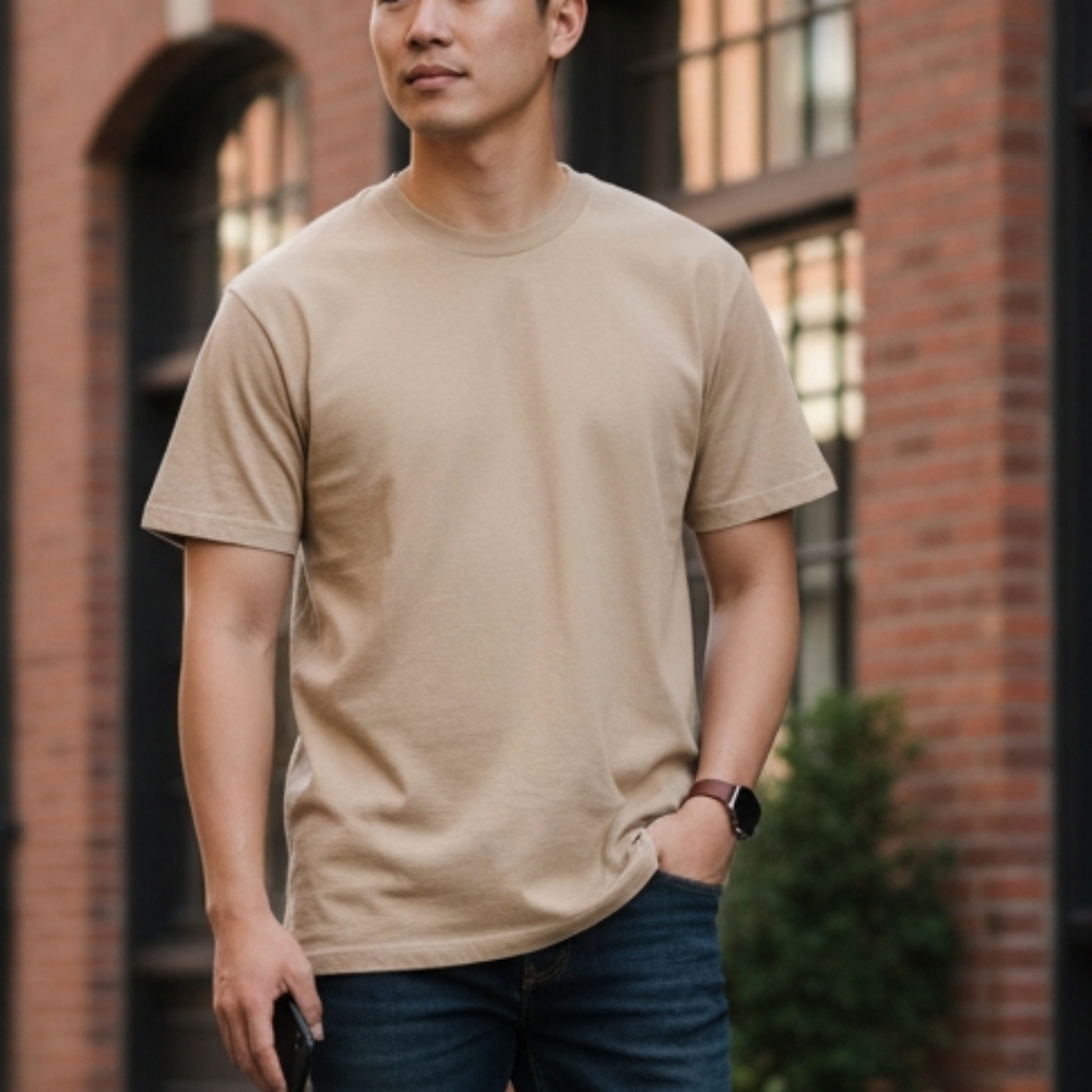 Levi's Tan Cotton T-Shirt Men's Medium Short Sleeve Casual Logo Tee